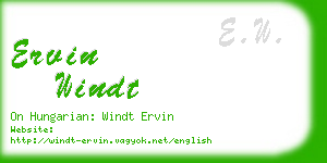 ervin windt business card